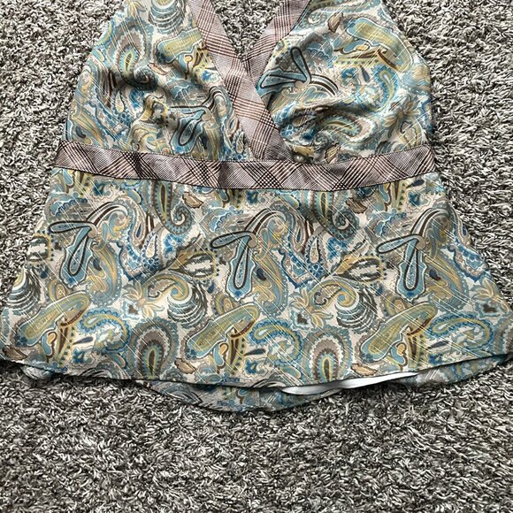 Lane Bryant Top Woman 18 Halter Paisley Baby Doll Fairy Flowy Festival Y2K‎ Look - Picture 5 of 12